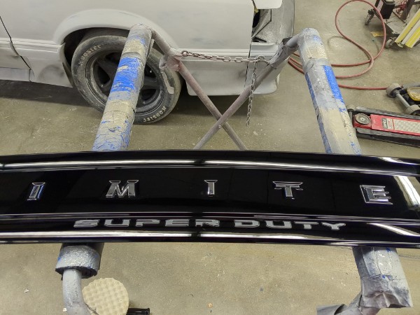 Tailgate Limited panel freshly painted black
